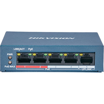 Switch PoE Hikvision DS-3E0105P-E/M 4 Portas 10/100 Mbps + 1 Link