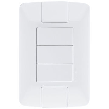 Interruptor 3 Simples 6A Tramontina Aria 57241/070 com Espelho 4x2 Branco
