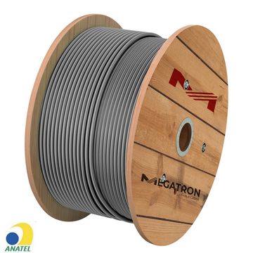 Cabo de Rede 23AWG Megatron Cat.6 LSZH 4 Pares Cinza 2718 Caixa com 305 Metros - 100% Cobre Homologado ANATEL