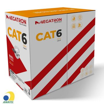 Cabo de Rede 23AWG Megatron Cat.6 4 Pares Cinza - 2422 - Caixa com 305 Metros - 100% Cobre Homologado ANATEL