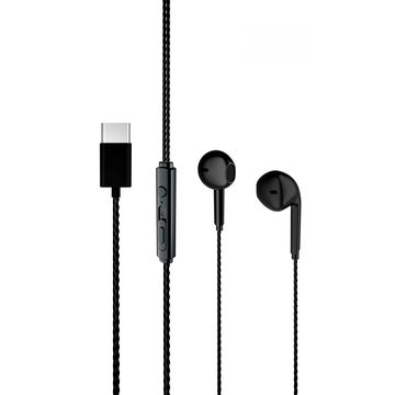 Fone de Ouvido Intra-Auricular com Microfone com USB-C Preto Lecoo - EH104BK-C
