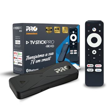 Smart TV Box Stick Proeletronic com Wi-Fi, Android 10 4K Ram 2GB Rom 16GB - PROSK-1000-SINOP-03