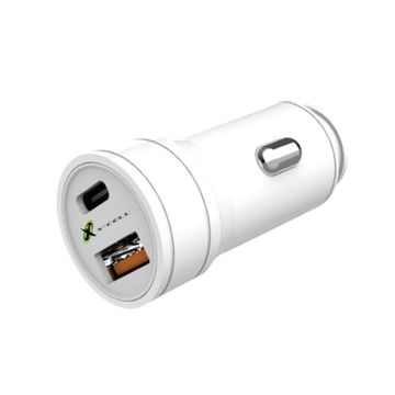 Carregador de Celular Veicular com 2 Portas USB-C/USB-A 60W Branco - X-Cell - XC-V16USB-B-SINOP-03