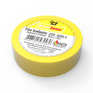 Fita Isolante Autoextinguível Enerbras Amarelo 10 Metros - 1000-SINOP-03