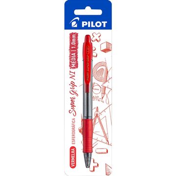 Caneta Esferográfica 1.0mm Média Retrátil Super Grip NI Vermelho - Pilot - Unitário - BPGP 10R - 1480008SM024VM