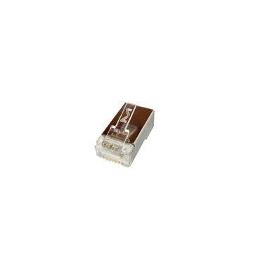 Conector RJ45 Megatron Macho 8x8 Cat.6 Blindado - 909 - Pack com 10 unidades