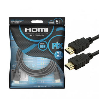 Cabo HDMI Macho x Macho 2.0 4K 19 Pinos Gold 5,0 Metros Pix - 018-2225-SINOP-03