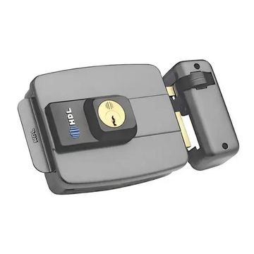 Fechadura Elétrica 12V Chave Cinza - HDL - C-90
