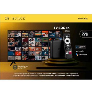 Smart TV Box ZTE Space Series Quad-Core com Wi-Fi, Android TV 4K Bluetooth com Comando de Voz - ZT866-SINOP-03