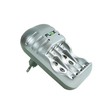 Carregador de Pilhas 2 ou 4 Pilhas AA/AAA/9V Bivolt Flexgold - FX-C03 - 141336