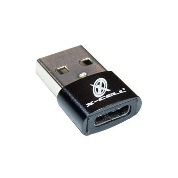 Adaptador USB A-Macho x Type-C Fêmea Preto - X-Cell - XC-ADP-29