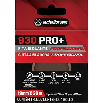 Fita Isolante Antichama Adelbras 20 Metros Preto - Unitário - 803060017