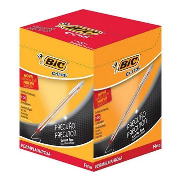 Caneta Esferográfica Vermelho 0,8mm Bic - Caixa com 100 Unidades - 357502