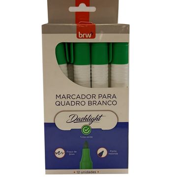 Caneta Quadro Branco 3mm Caixa com 12 Unidades Verde - BRW - CA3204
