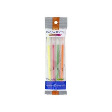 Caneta Marca Texto Blister com 4 Cores - BRW - CA2210