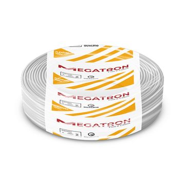 Cabo de Energia Flexível 750 Volts 1,00mm Branco Megatron - 7202 - Rolo com 100 Metros