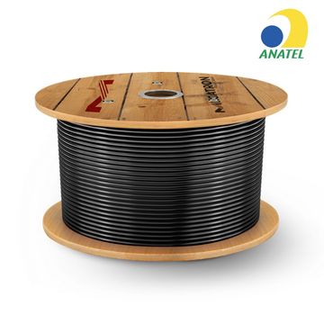 Cabo de Rede 24AWG Megatron Cat.5E 4 Pares Preto 2315 Bobina com 500 Metros - 100% Cobre Homologado ANATEL