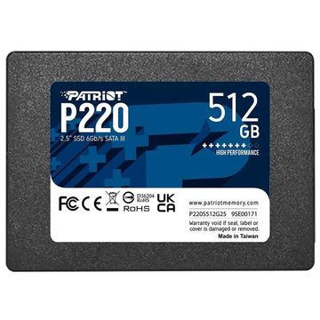 SSD 512 GB Sata 3 2,5" Patriot 9SE00171-P220S512G25 Leitura 550 MBPS Gravação 550 MBPS