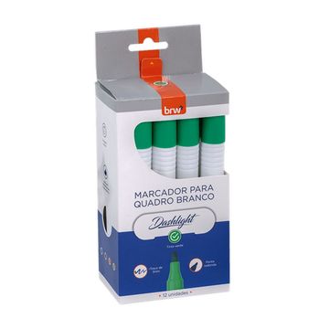 Caneta Quadro Branco 3mm Caixa com 12 Unidades Verde - BRW - CA3204