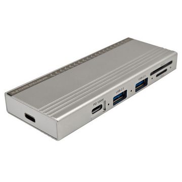 Gaveta Externa Case para SSD M.2 NVME para Type-C conta com 2 USB 2.0 e Leitor Micro SD + SD + Type-c Prata F3 - 28