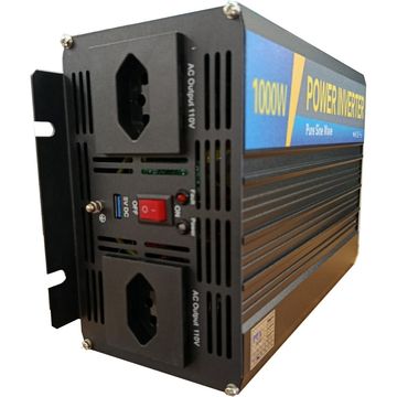 Inversor de Potência Senoidal 1000W - Converte VDC 12 Volts para AC 110 Volts - 2 Tomadas - Trx Solar -TRXSUG028 - SGPE-1000W