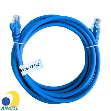 Cabo Patch Cord Cat.6 2,5 Metros Azul Seccon Seclan WT-2038B-CAT-2.5M-BL - Homologado ANATEL