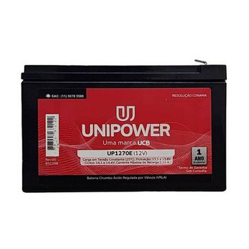 Bateria Selada para Alarmes e No-Breaks 7,0 Ah 12 Volts Unipower - UP1270E-O - 141585