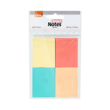 Bloco de Notas Adesivo 38x51mm com 4 Blocos de 50 Folhas 4 Cores Beach - BRW - BA3852