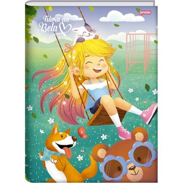 Caderno Brochura Capa Dura Costurado 80 Fls 140x200 Turma da Bela Parque - Unitário - Jandaia - 71689-77