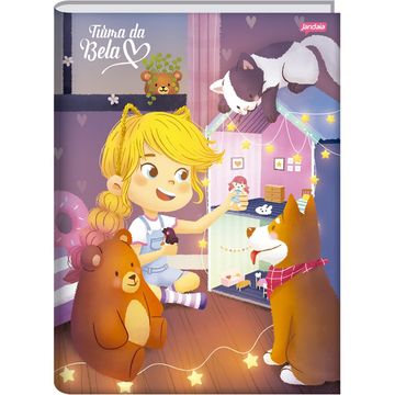 Caderno Brochura Capa Dura Costurado 80 Fls 140x200 Turma da Bela Casinha - Unitário - Jandaia - 71689-77