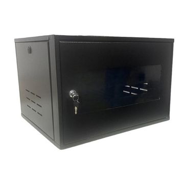 Mini-Rack Parede 9U x 570mm 19POL Preto - Fibra Metal - MR9X570MM