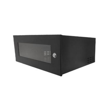 Mini-Rack Parede 3U x 350mm 19POL Preto Economic Fibra Metal - MRE3X350