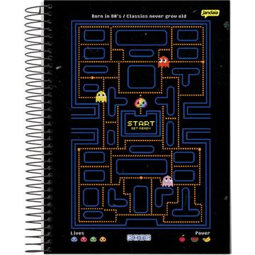 Caderno Universitário Capa Dura Espiral 10 Matérias 160 Fls 200x275 Bits - Unitário Classics - Jandaia - 72782-24