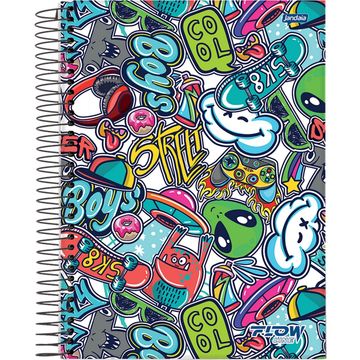 Caderno Universitário Capa Dura Espiral 15 Matérias 240 Fls 200x275 Flow Line Street - Unitário - Jandaia - 68754-88