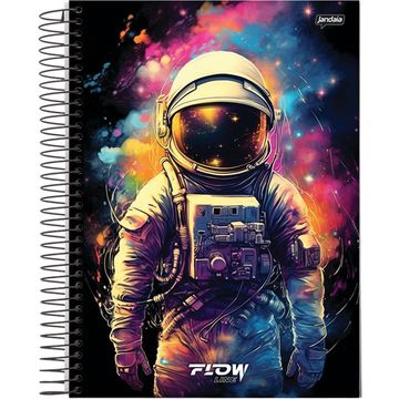 Caderno Universitário Capa Dura Espiral 15 Matérias 240 Fls 200x275 Flow Line Astonauta - Unitário - Jandaia - 68754-88