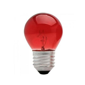Lâmpada Bolinha 15 Watts E27 127 Volts BG-45 Vermelho Vendido Unitário - Brasfort 8485-SINOP-03