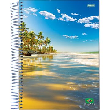 Caderno Universitário Capa Dura Espiral 10 Matérias 200 Fls 200x275 Brasilidade Paisagem - Unitário - Jandaia - 8144-55