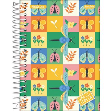Caderno Universitário Capa Dura Espiral 15 Matérias 240 Fls 200x275 Uma Stella Borboletas - Unitário - Jandaia - 68793-88
