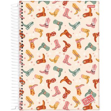 Caderno Universitário Capa Dura Espiral 15 Matérias 240 Fls 200x275 Uma Stella Botas - Unitário - Jandaia - 68793-88