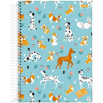 Caderno Universitário Capa Dura Espiral 15 Matérias 240 Fls 200x275 Uma Stella Cachorros - Unitário - Jandaia - 68793-88