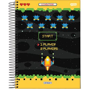 Caderno Universitário Capa Dura Espiral 1 Matéria 80 Fls 200x275 Bits Start - Unitário - Jandaia - 72797-26