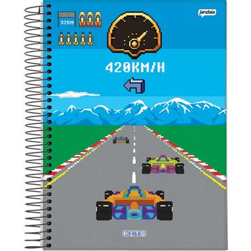 Caderno Universitário Capa Dura Espiral 1 Matéria 80 Fls 200x275 Bits Corrida - Unitário - Jandaia - 72797-26
