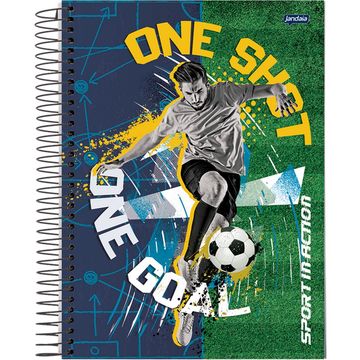 Caderno Universitário Capa Dura Espiral 10 Matérias 160 Fls 200x275 Sport Futebol - Unitário - Jandaia - 68781-88