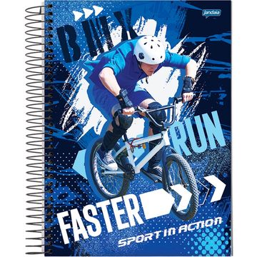 Caderno Universitário Capa Dura Espiral 10 Matérias 160 Fls 200x275 Sport Bike - Unitário - Jandaia - 68781-88