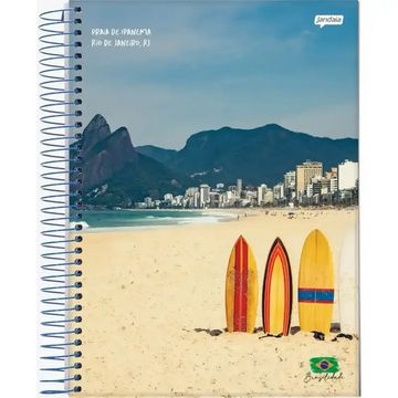 Caderno Universitário Capa Dura Espiral 12 Matérias 240 Fls 200x275 Brasilidade - Unitário - Jandaia - 8146-55G