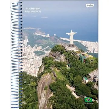 Caderno Universitário Capa Dura Espiral 12 Matérias 240 Fls 200x275 Brasilidade - Unitário - Jandaia - 8146-55E