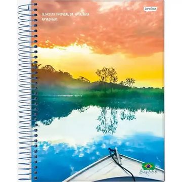 Caderno Universitário Capa Dura Espiral 12 Matérias 240 Fls 200x275 Brasilidade - Unitário - Jandaia - 8146-55D