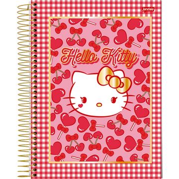 Caderno Universitário Capa Dura Espiral 1 Matéria 80 Fls 200x275 Hello Kitty Rosa - Unitário - Jandaia - 72987-26