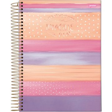 Caderno Universitário Capa Dura Espiral 10 Matérias 160 Fls 200x275 La Creme Free Imagine - Vendido Unitário - Jandaia - 66660-20