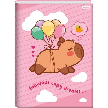 Caderno Brochurão Capa Dura Costurado 80 Fls 200x275 Capy Vibes Rosa - Unitário - Jandaia - 78378-77